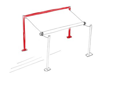 SHADE FRAME  Das SHADE INOX System als freistehende Variante