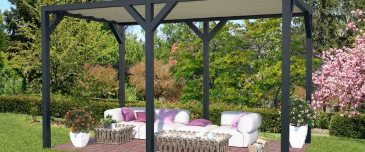 Pergola mit Sonnentuch von Gardendreams