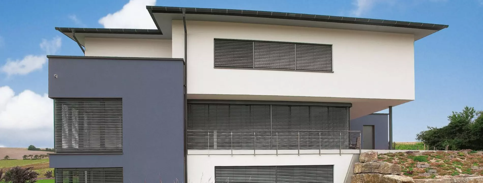 Neubau-Aufsetz-Außenjalousien
