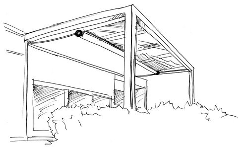 SHADE STRUCTURE Ausführung als Beschattungssystem für Unterglaslösungen