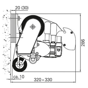 Leiner Sunrain Vario Volant Gelenkarm Markisen Wandmontage mit Kuppel