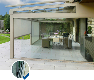 Ganzglasschiebelement - Ganzglasschiebewand, JOKA-System